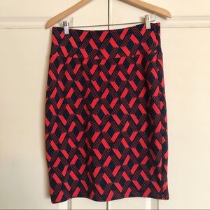 LulaRoe Red/Blue Pencil Skirt